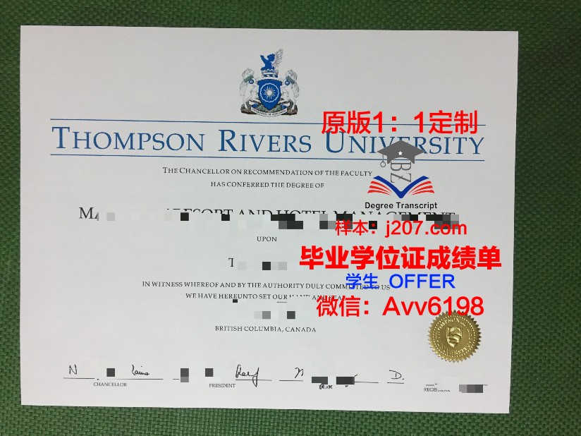 汤普森河大学的毕业证啥样(汤普森大学时期图片)