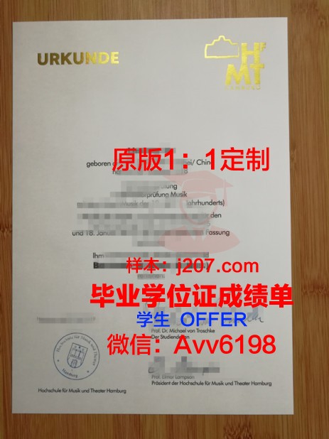 汉堡音乐与戏剧学院毕业证样本(德国汉堡音乐与戏剧学院)
