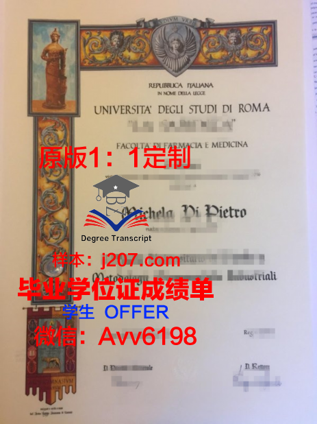罗马艺术产业高等研究院毕业证图片(罗马设计学院)