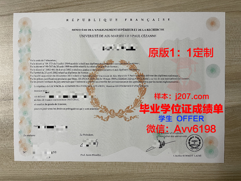 马赛经济管理学院学位证(马赛大学法学院)