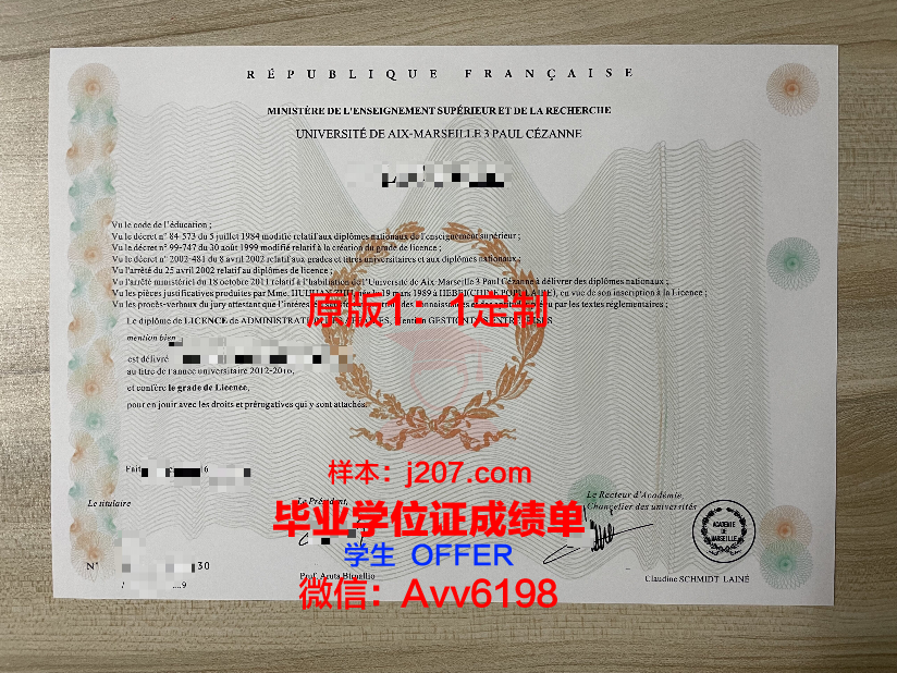 马赛大学的毕业证啥样(马赛大学本科学费)