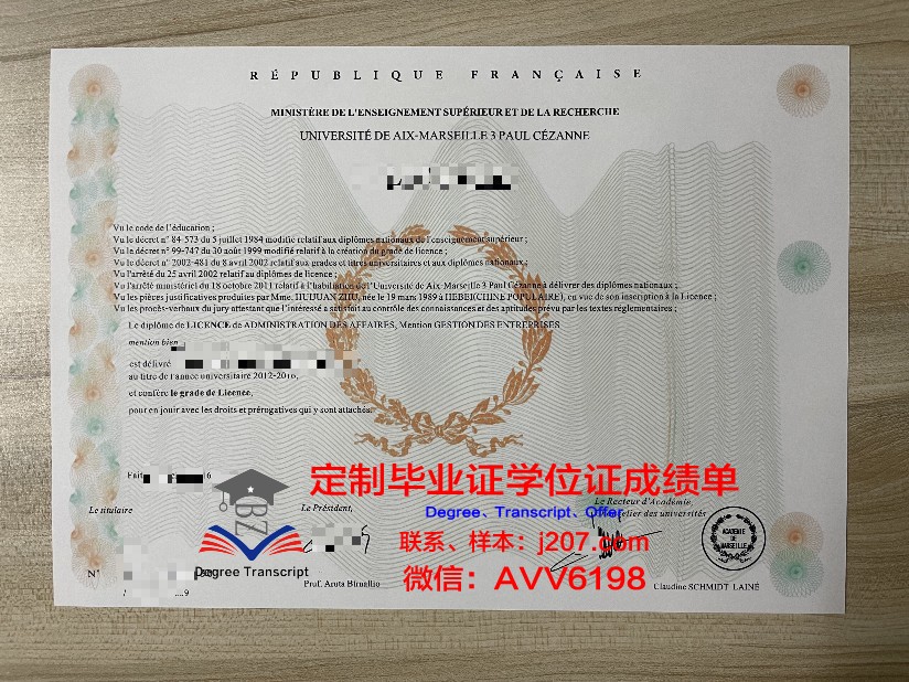 马赛国立高等建筑学院毕业证书图片(马赛大学专业排名)
