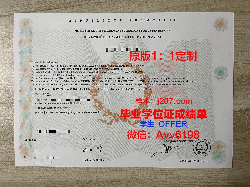 马赛大学的毕业证啥样(马赛大学本科学费)
