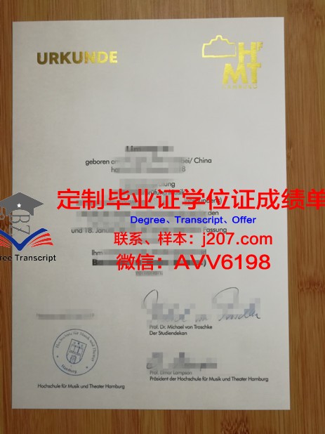 汉堡-哈尔堡工业大学研究生毕业证书(哈工大研究生毕业证书图片)