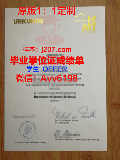 汉堡音乐与戏剧学院博士毕业证(汉堡音乐与戏剧学院排名)