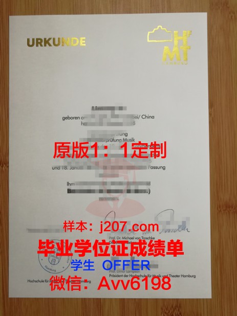 汉堡港口城市大学毕业证书原件(港城大毕业证明)