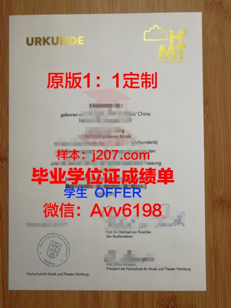 汉堡品牌应用技术大学毕业证书原件(汉堡品牌学院)