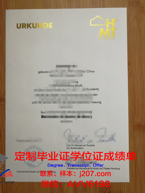 汉堡品牌应用技术大学毕业证书原件(汉堡品牌学院)