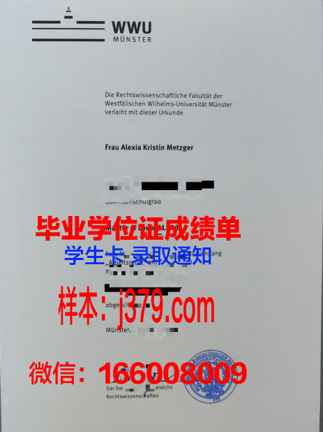 明斯特大学毕业文凭