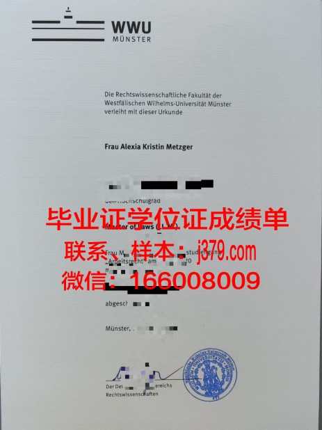 明斯特大学毕业文凭