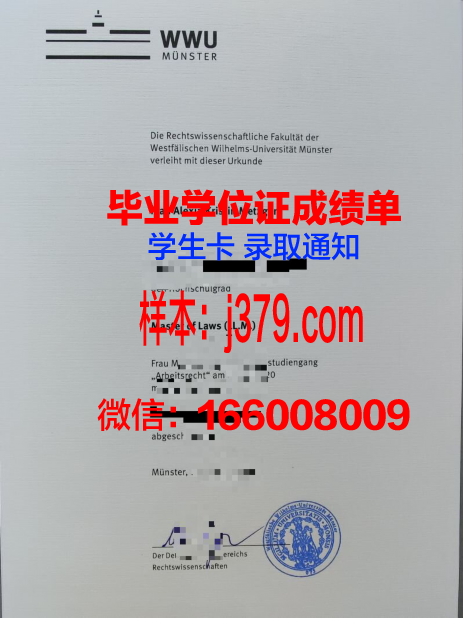 明斯特艺术学院硕士毕业证书样本(明斯特大学申请条件)