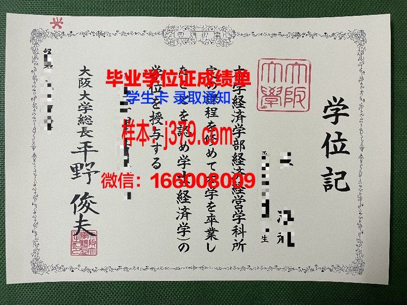 大阪经济大学毕业证书图片(大阪经济大学什么级别)