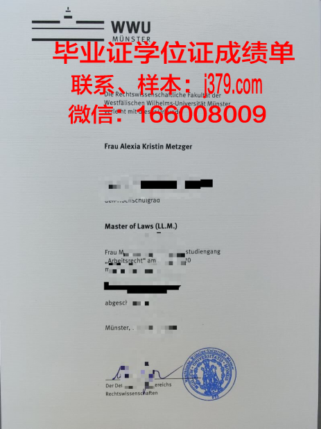 明斯特大学 diploma 毕业证