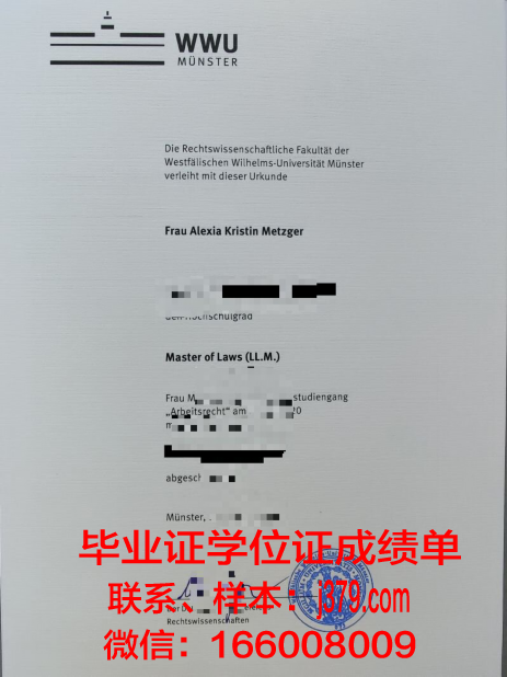 明斯特应用技术大学毕业证邮寄
