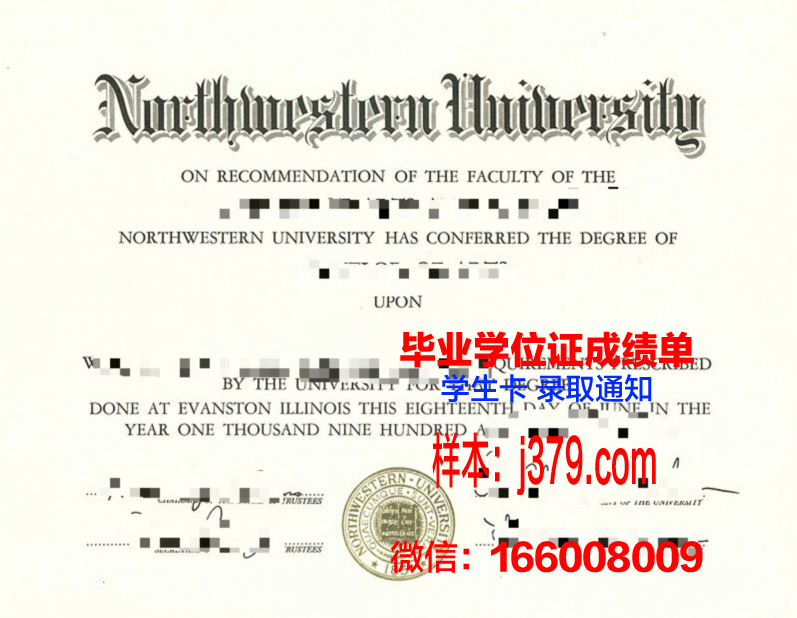 西北大学毕业证diploma