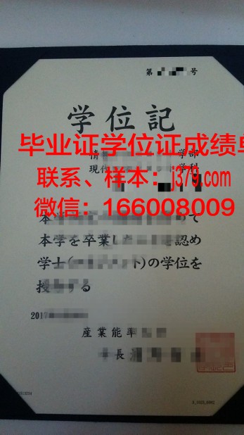 日本产业能率大学毕业证高清图(东京产业能率大学)