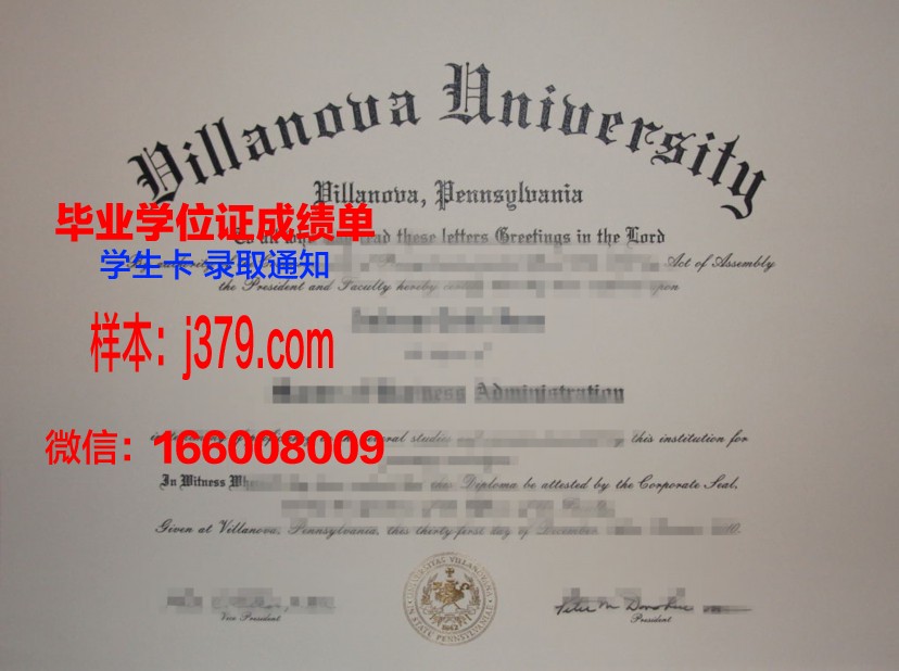 维拉朱丽学院硕士毕业证书样本
