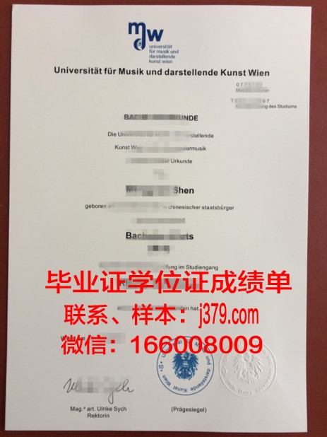 维也纳模都尔大学 diploma 毕业证