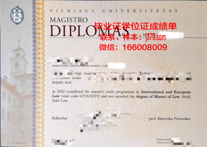 维尔纽斯大学毕业证(维尔纽斯大学毕业证书图片)
