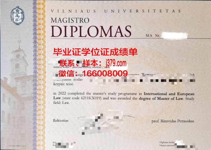 维尔纽斯格迪米纳斯技术大学毕业证样式(维尔纽斯大学官网)