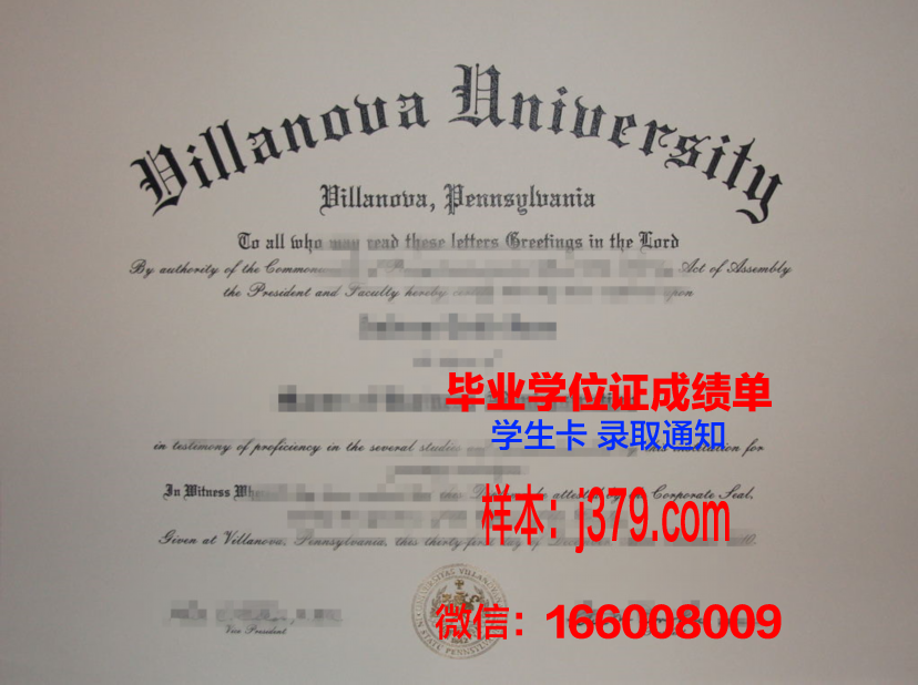 维拉朱丽学院硕士毕业证书样本