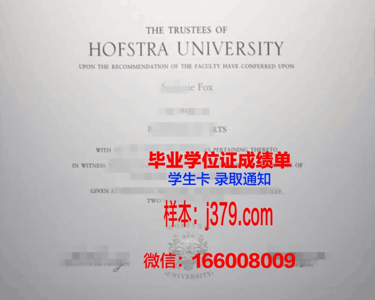 霍夫斯特拉大学毕业文凭